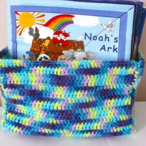 Handmade Crochet Bathroom Storage Utility Basket Collapsible Fold-Away Organizer